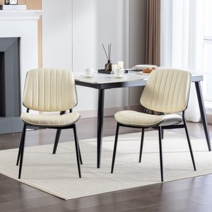 FCJ metà secolo moderno retrò sedie da pranzo Set 2 in ecopelle legno di noce Bentwood con gambe regolabili in metallo sedie imbottite