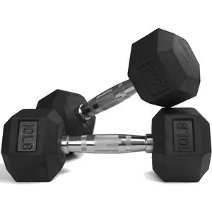 畅销工厂曼库纳斯六角形黑色橡胶健身房家庭体育场家庭六角形15公斤17.5公斤塑料锻炼肌肉