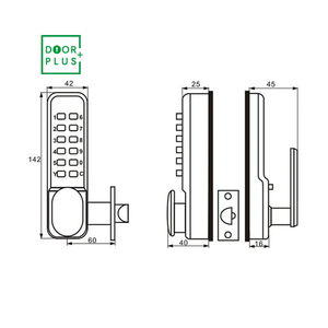 Doorplus 야외 열쇠 아연 합금 도난 방지 암호 보안 코드 푸시 기계식 버튼 도어 잠금 장치 - Product Image 6
