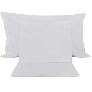 White Cotton Bed <b>Sheet</b> Set French <b>King</b> <b>Size</b> Pillowcases Included - Product Image 1