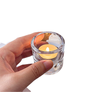 Wholesale 88ml Clear Bottom Candle Jars Thick Base UV Printing <b>Cylinder</b> Design Heat Resistant Eco-Friendly for Home Decoration - Product Image 1