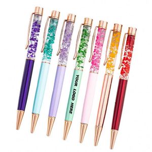 Custom Flower Crystal Ballpoint <b>Pens</b> - Black Ink, Liquid Sand, for School, Office, Wedding, Birthday Gifts - Product Image 1