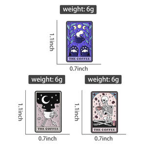 Broches de Esmalte de Gato Bebiendo Café, Estilo Punk Gótico, Pin de Esqueleto Bebiendo Café, Insignia de Solapa, Joyería de Halloween, Regalo al por Mayor - Product Image 6