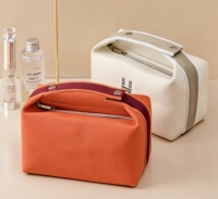 Sac de rangement pour maquillage en toile, best-seller, avec fermeture éclair, poignée souple, portable pour la maison et les voyages, grande capacité, design imperméable