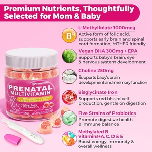 Vitamine Prenatali e Postnatali <span class=keywords><strong>per</strong></span> Donne, Caramelle Gommose con Metilfolato 1mg, Omega-3 (DHA+EPA), Colina, Senza Zucchero, Vegane, Migliorano la Memoria - Product Image 3
