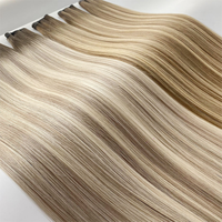 Extensions de cheveux humains 100% vierges Remy russes de qualité supérieure, tissages Genius invisibles, double épaisseur, lisses et soyeux, micro-liens colorés