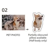 Coussin en peluche personnalisé en forme de chien Richy, matériau polyester, rembourrage en coton PP, impression par transfert thermique personnalisée, oreiller en peluche