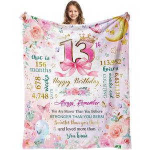 Purple Pink <b>Blue</b> Teenager Quotations Flannel Blanket <b>Throw</b> Blanket Nap Blanket Fade Resistant Lightweight Custom Print OEM ODM - Product Image 4