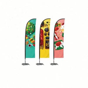 Drapeaux de plage rectangulaires personnalisés, imprimés, de qualité publicitaire, imperméables, double face - Product Image 1