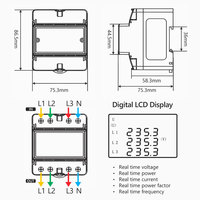 Compteur d'énergie intelligent Tuya WiFi triphasé 100A sur rail DIN bidirectionnel pour la surveillance de la consommation photovoltaïque PST-RMDZW-3P