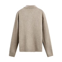 Tricoté sur mesure en mélange de laine doux pour homme, texture boutonnée 7GG, couleur unie, épais, haut de gamme, anti-plis, pour l'hiver et le printemps, vente en gros