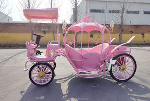 Chariot de luxe Cendrillon, chariot de princesse/mariage royal doré, chariot de chevaux électrique, fabricants de chariots royaux dorés - Product Image 1