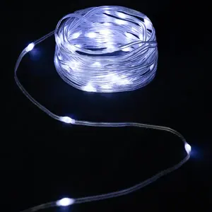 Guirnalda de luces LED con pilas 3AA, PVC y cobre, blanco frío, 2m, ideal para decoración y ambiente acogedor. - Product Image 1