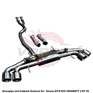 ระบบท่อไอเสียแบบเต็มชุด Vortex SS304 พร้อมท่อลง Y-Pipe และ Catback สำหรับ Nissan GT-R GTR R35 VR38DETT 3.8T V6 ปี 2008-2023 แบบติดตั้งได้โดยตรง รุ่นปรับแต่ง K - Product Image 2