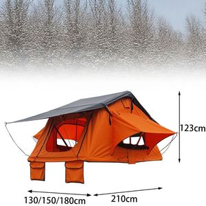 Tente de toit pliable pour voiture, idéale pour les voyages en autonomie, tente de <span class=keywords><strong>camping</strong></span> sur toit à faible résistance au vent avec protection double couche - Product Image 6