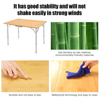 Table pliable de Camping en bambou, meuble d'extérieur, haute qualité, Portable, cadre en aluminium, vente en gros