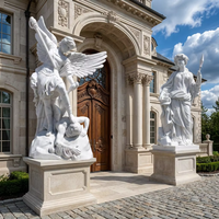 Estatua de la Diosa Griega Atenea Tallada a Mano en Mármol Blanco Natural de Tamaño Real, Escultura de Dama con Lanza para Decoración de Jardín
