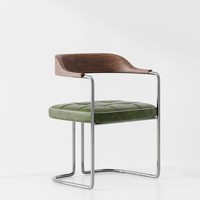 Chaises de salle à manger de style industriel léger et luxueux, utilisation dans les restaurants et les bars, chaise de salle à manger verte, cadre en métal en forme de U