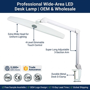 Lampe de bureau LED multifonctionnelle à pince, bras rotatif à 360 degrés, pour extension de cils, tatouage, manucure, et éclairage de travail - Product Image 1