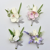 Mori Corsage Wrist Tulip Bunga Buatan Plastik Dapat Dilepas Gaya Eropa Profesional untuk Upacara Pernikahan Pengantin Pria