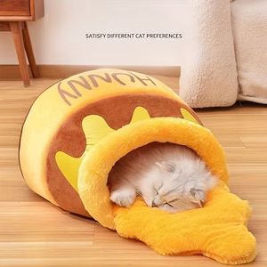 Cama para Gatos Honey Pot, Nido para Mascotas de Piel Sintética, Cueva para Dormir Extraíble y Lavable para Gatos - Product Image 5