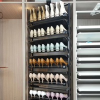 UZIA-10-10.5 Rak Sepatu Aluminium Dapat Diperpanjang dan Dapat Diputar 360 Derajat, Lemari Penyimpanan Organizer, Perabot Rumah Tangga, Kapasitas 50+ Pasang