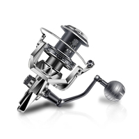 Moulinet Spinning HK8000 10000 12000 pour Pêche en Mer et Surfcasting, Ratio 4.1:1, Métal Résistant à la Corrosion, Résistance Maximale 15kg