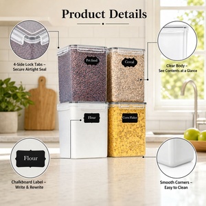BPA-Free 5.2L Large Capacity Minimalist Design <strong>Plastic</strong> Food Storage <strong>Containers</strong> Set Sealed <strong>Lids</strong> Shatterproof for Kitchen Pantry - Product Image 3
