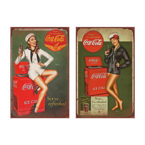 لوحات عتيقة بطباعة قديمة, لوحات عتيقة معدنية بعلامة كولا ، حرف يدوية ، فن حائطي ، تصلح للحانة والكافيهات - Product Image 5
