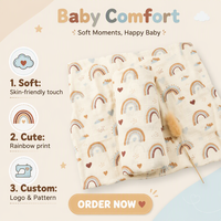 Couverture d'emmaillotage pour bébé en tissu de gaze de coton de bambou avec logo personnalisé, douce, respirante, certifiée OEKO-TEX, couverture en mousseline respirante pour bébé