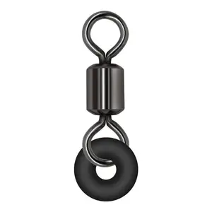 Freshwater Saltwater Stainless Steel O Shape Rubber Ring Fishing Rolling Swivel