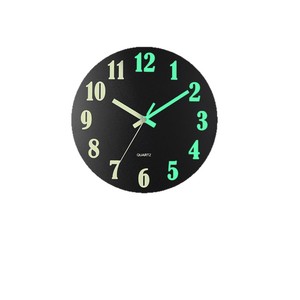 Horloge murale fluorescente en MDF de 8 pouces, design en bois, silencieuse, à quartz, fonctionnant à piles, avec chiffres lumineux - Product Image 5