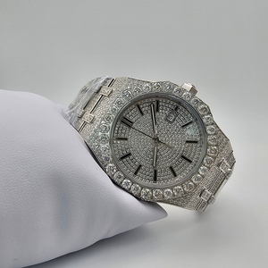 นาฬิกาข้อมือผู้ชายสแตนเลสสตีลอัตโนมัติ ประดับ<span class=keywords><strong>เพชร</strong></span>ฮิปฮอปเต็มเรือน หรูหรา สองสี ประดับ<span class=keywords><strong>เพชร</strong></span>โมอิสซาไนต์ <span class=keywords><strong>VVS</strong></span> - Product Image 4