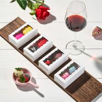 Boîte en papier macaron à 2 trous avec fenêtre ondulée, pliable, pour petits chocolats et biscuits, personnalisable avec logo – Vente en gros usine