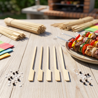 Brochettes jetables en bambou naturel - Marque Sanyou avec option de logo personnalisé pour les fêtes, les restaurants et l'utilisation en cuisine
