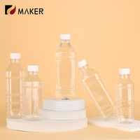 Bouteille de boisson jetable transparente en plastique PET sans BPA, ronde ou carrée, pour jus, thé, 8, 12, 16 oz, 300 ml, 500 ml, 1500 ml