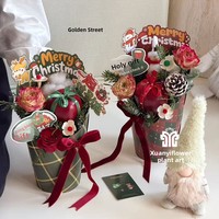 Kotak Buket Bunga Kustom, Rangkaian Bunga Tabung Bulat, Tas Hadiah Bunga Genggam, Kotak Kemasan