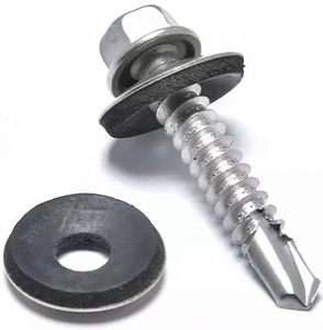 Stainless Steel 304 & Carbon Steel 435 BI Metal Hex Head Self Drilling <b>Screws</b> Metric System for Sheet Metal - Product Image 1