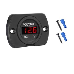 Dc 12V 24V Waterdichte Led Digitale Display Paneel Ronde Mini <span class=keywords><strong>Voltmeter</strong></span> Met Terminals Voor Auto - Product Image 1