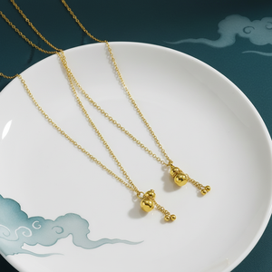 Collier pendentif gourde porte-bonheur traditionnel chinois, très populaire, <span class=keywords><strong>apporte</strong></span> sécurité, richesse et protection, nouveau style - Product Image 3