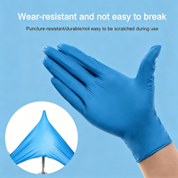 Guantes de Nitrilo Desechables Azules Brillink para Uso Doméstico, Talla Mediana, Sin Polvo, Sin Látex, Impermeables, Duraderos, Cómodos, Resistentes, para Alimentos