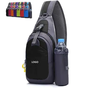 Custom Logo Nylon Crossbody Bag for Men and Women Sling Shoulder Backpacks Travel Gym Sport Daypack Cycling Messenger Chest Bags