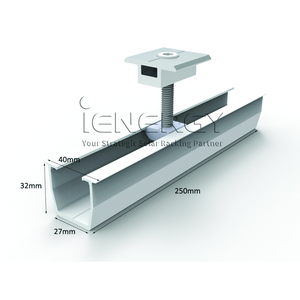 รางยึดแผงโซลาร์เซลล์อลูมิเนียมรางพลังงานแสงอาทิตย์ขนาดเล็กสำหรับระบบแร็คหลังคาโลหะพร้อมสกรูและระบบติดตั้งพลังงานแสงอาทิตย์ EPDM - Product Image 4