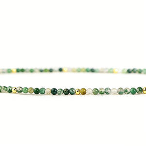 Collar Minimalista de Cuentas Pequeñas de Ágata Musgosa Verde, Collar para Mujer, Resistente al Agua, Joyería de Cristal para Fiestas y Sanación - Product Image 5