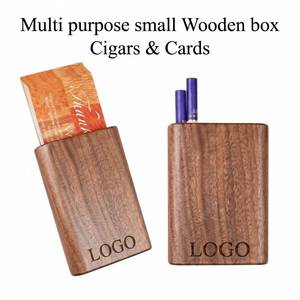 Étui à cigarettes en bois de noyer, étui à cigarettes de poche, boîte de rangement pour fumeurs de qualité supérieure, logo personnalisé accepté - Product Image 1