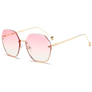 Thời trang mới Gradient Sunglasses Women lens kim loại cong đền Sun Glasses nữ UV400 - Product Image 2