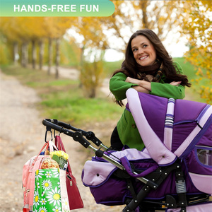 2 Pack Non-Slip Stroller <b>Clips</b> and <b>Hooks</b> Adjustable Stroller Carabiner <b>Clip</b> <b>Hooks</b> for Bike Scooter Wheelchair - Product Image 4