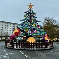 Carrousel géant lumineux LED pour arbre de Noël rotatif, attraction de marché de Noël extérieur et parc d'attractions