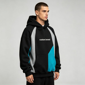 Sudadera con Capucha para Hombre, 100% Algodón, Corte Holgado, Forro Polar Grueso y Cálido, Resistente al Viento, Bordada, Transpirable, con Logotipo Personalizado, Estilo Hip Hop - Product Image 3