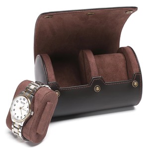 Bán buôn biểu tượng tùy chỉnh cổ điển thực sự chính hãng da bò leather12 3 khe cắm du lịch đồng hồ CuộN trường hợp quà tặng đồng hồ lưu trữ bao bì hộp - Product Image 5